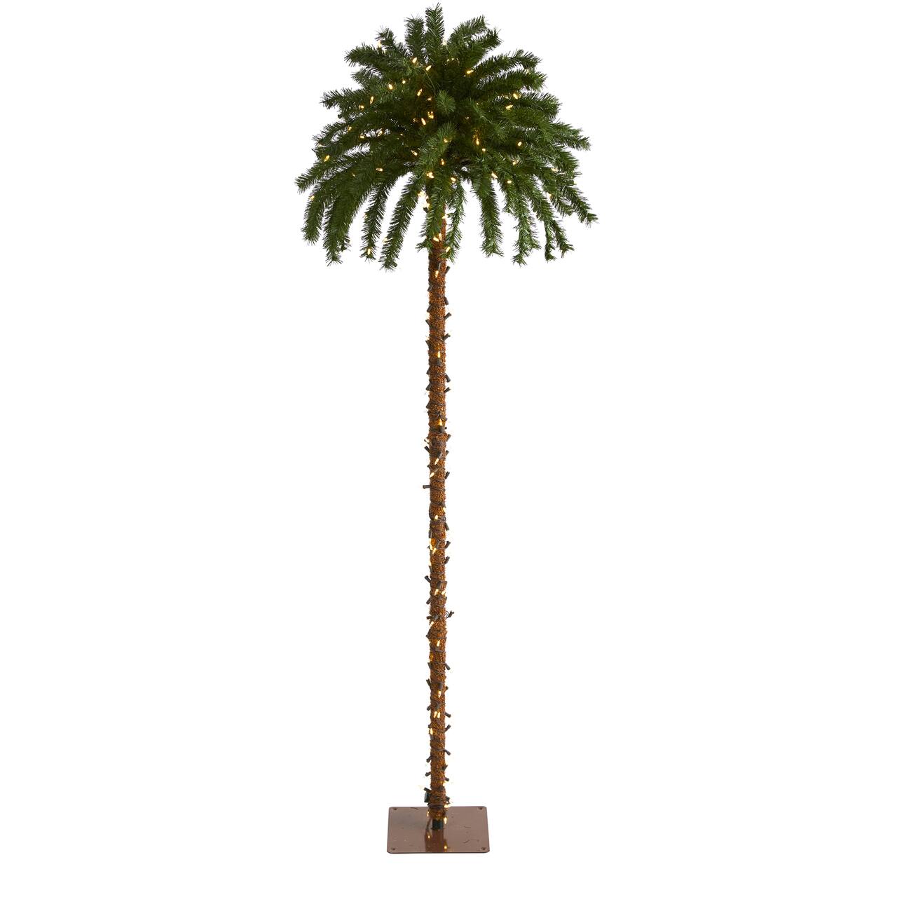 7ft. Pre-Lit Christmas Palm Tree, Warm White LED Lights